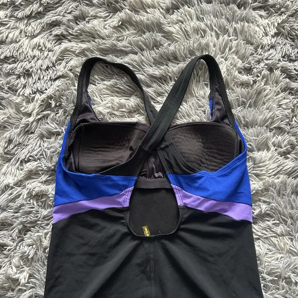 Lands End Black Blue Womens One Piece Size‎ 10 Swimsuit Bathing Suit Summer
